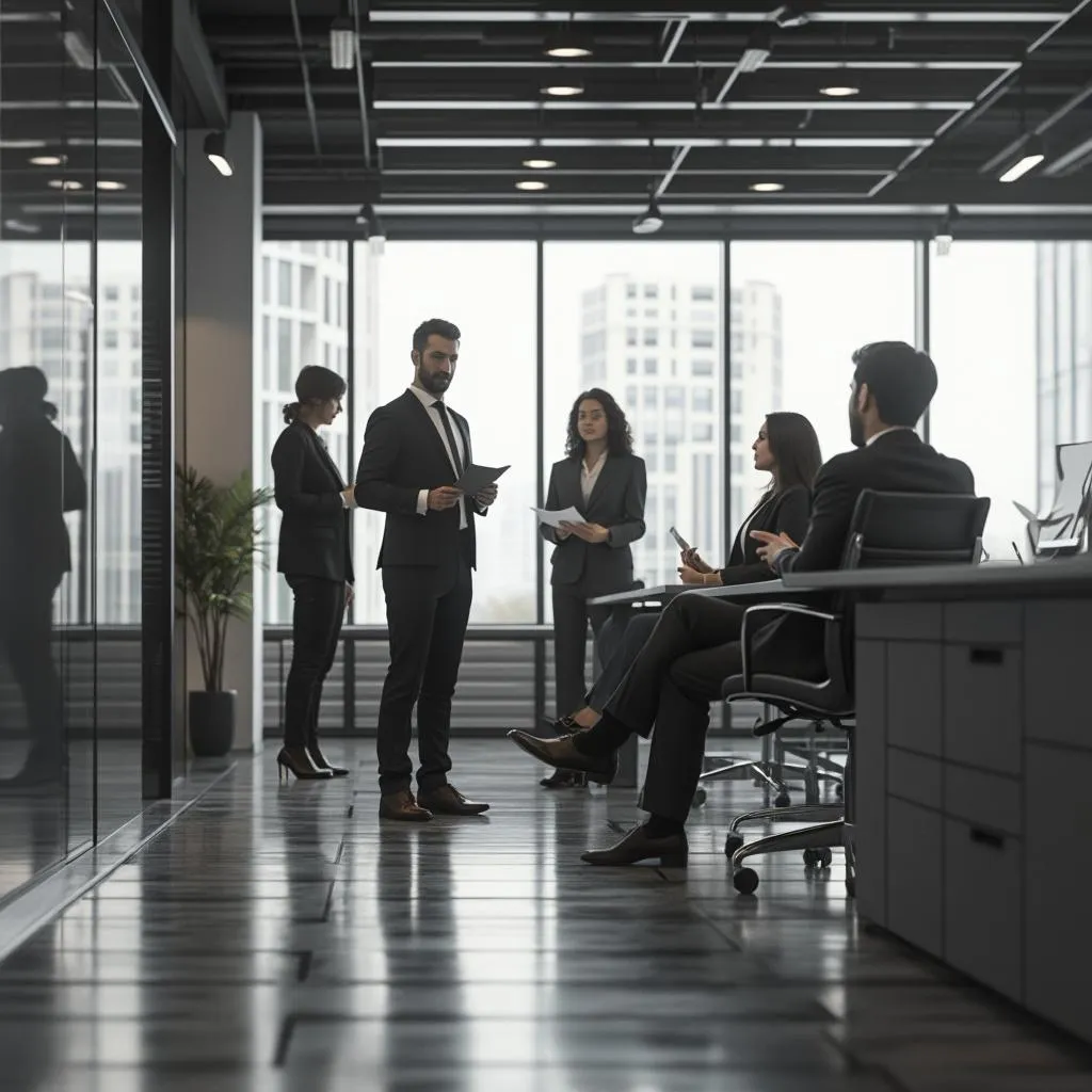 Our consulting team in a modern office environment